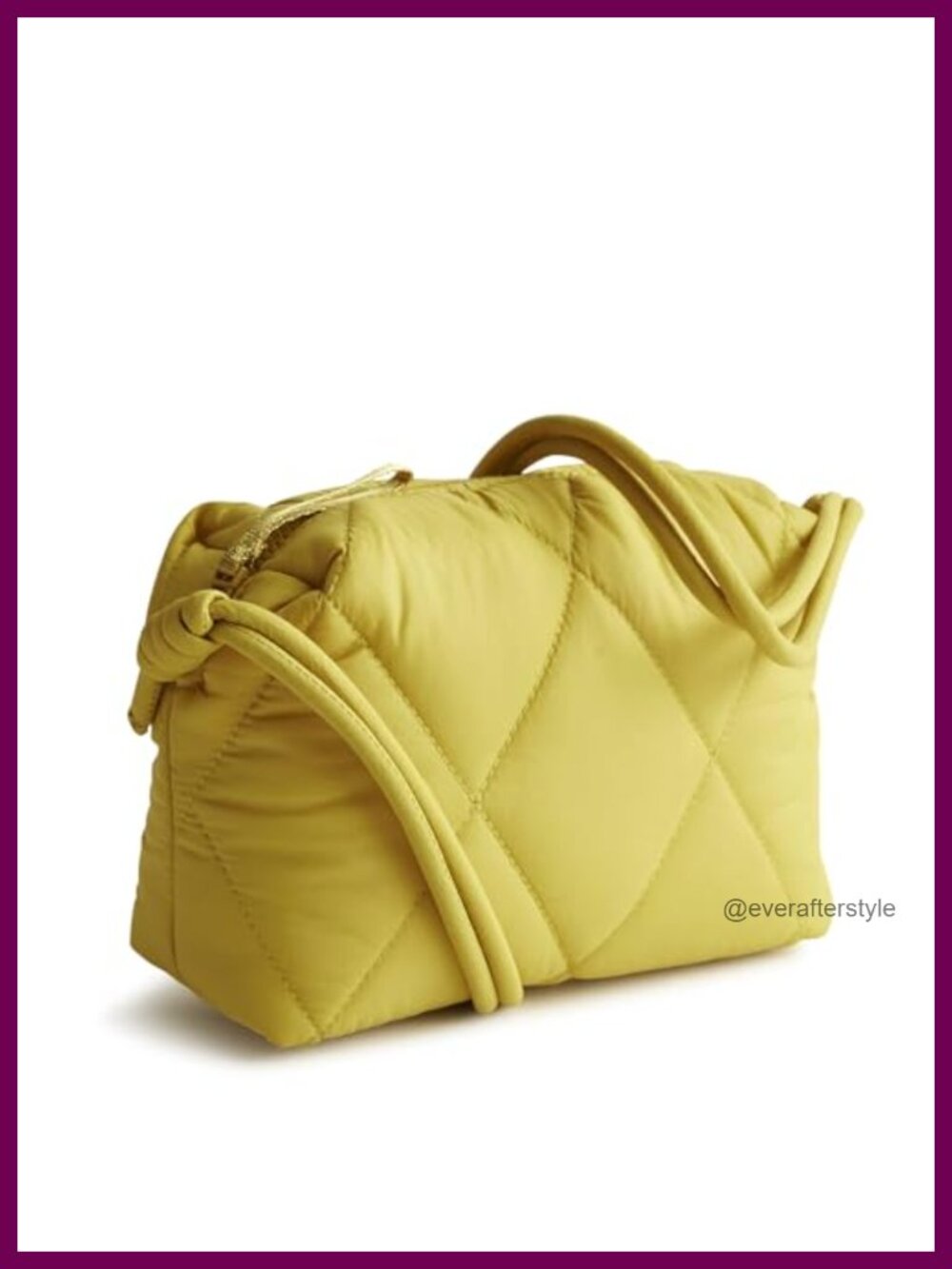 Featherweight Diamond Quilted Crossbody Bag Zip Satchel Purse